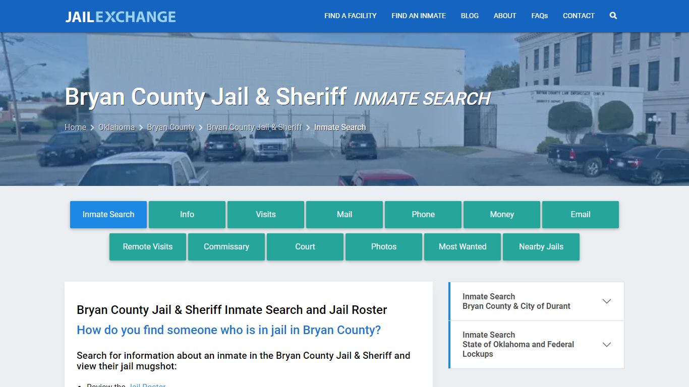 Inmate Search: Roster & Mugshots - Bryan County Jail & Sheriff, OK