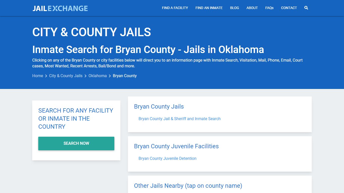 Inmate Search for Bryan County | Jails in Oklahoma - Jail Exchange
